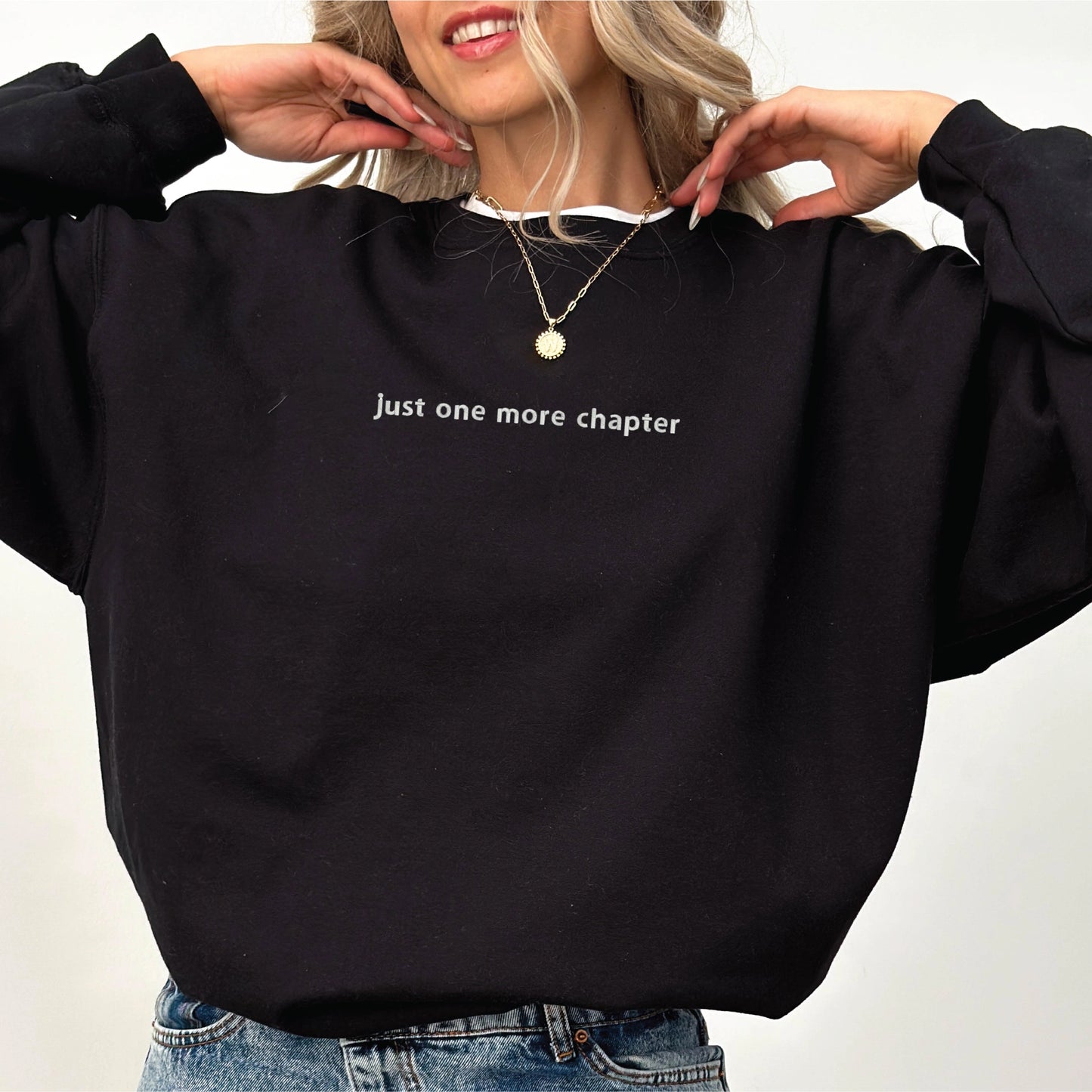 Just One More Chapter Embroidered Sweatshirt