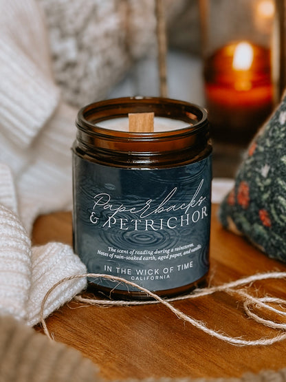 Paperbacks & Petrichor Candle 9 oz