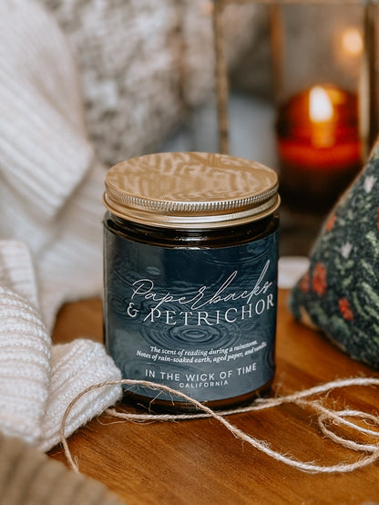 Paperbacks & Petrichor Candle 9 oz