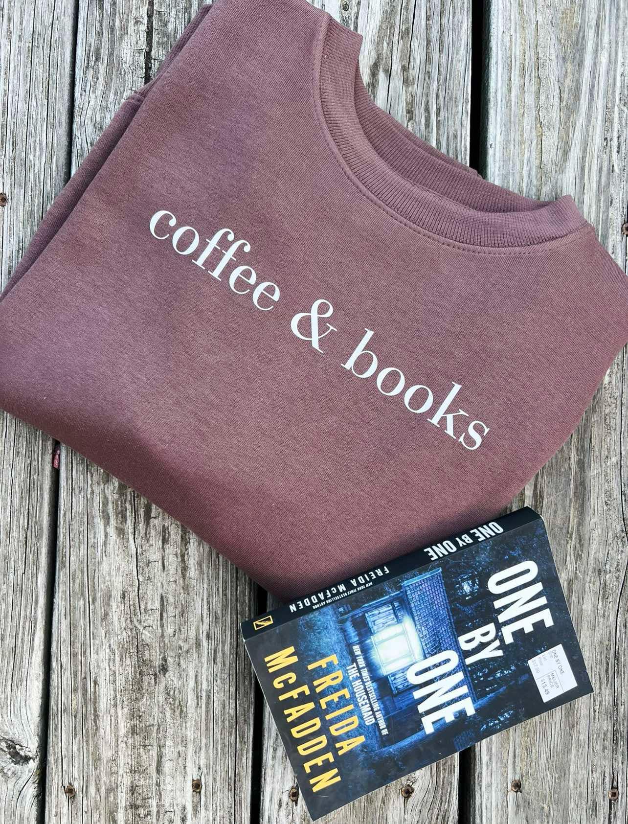Coffee & Books Ladies Boxy Crewneck Sweatshirt