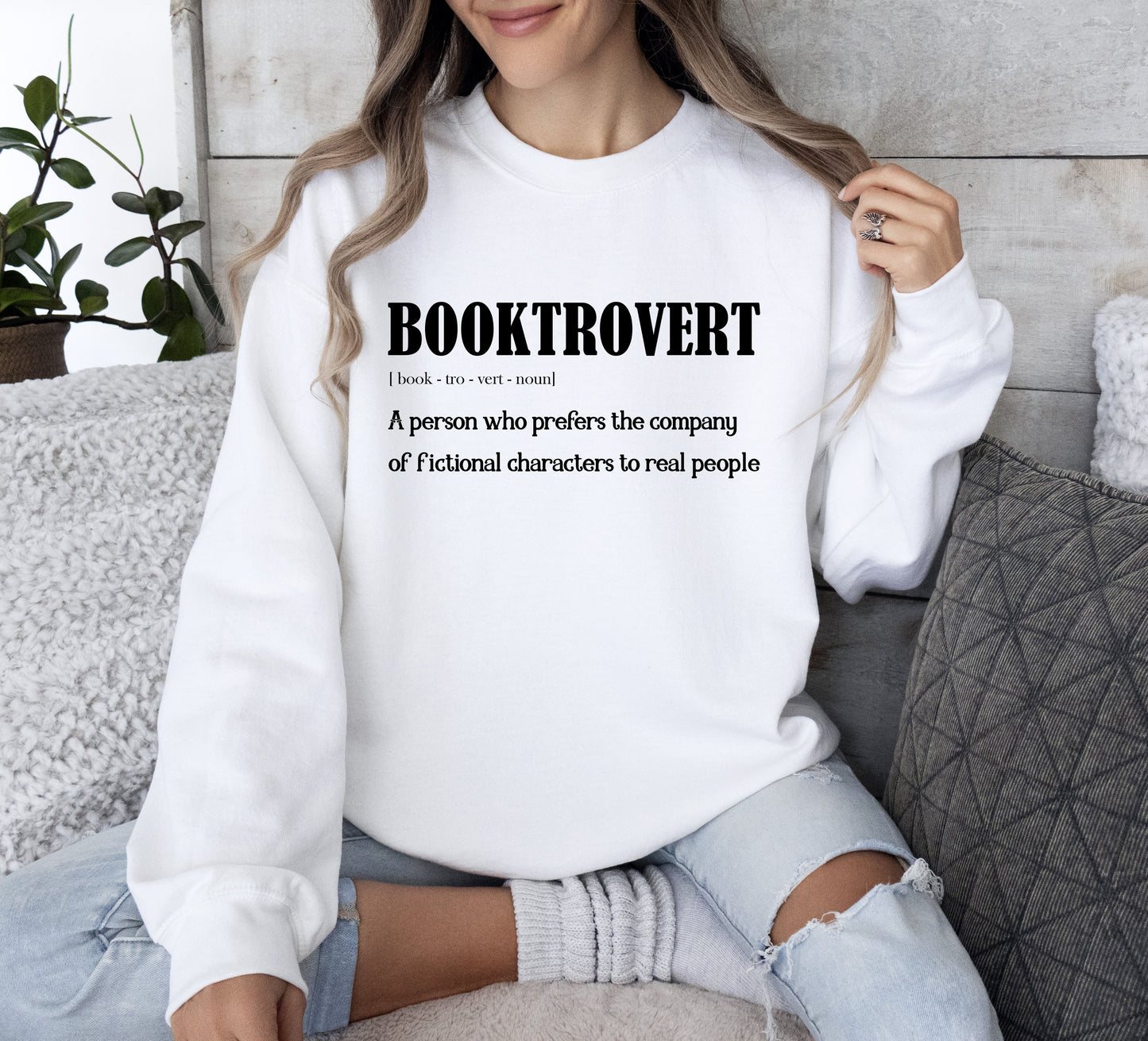 Booktrovert Funny Sweatshirt, Sarcastic College Sweatshirt