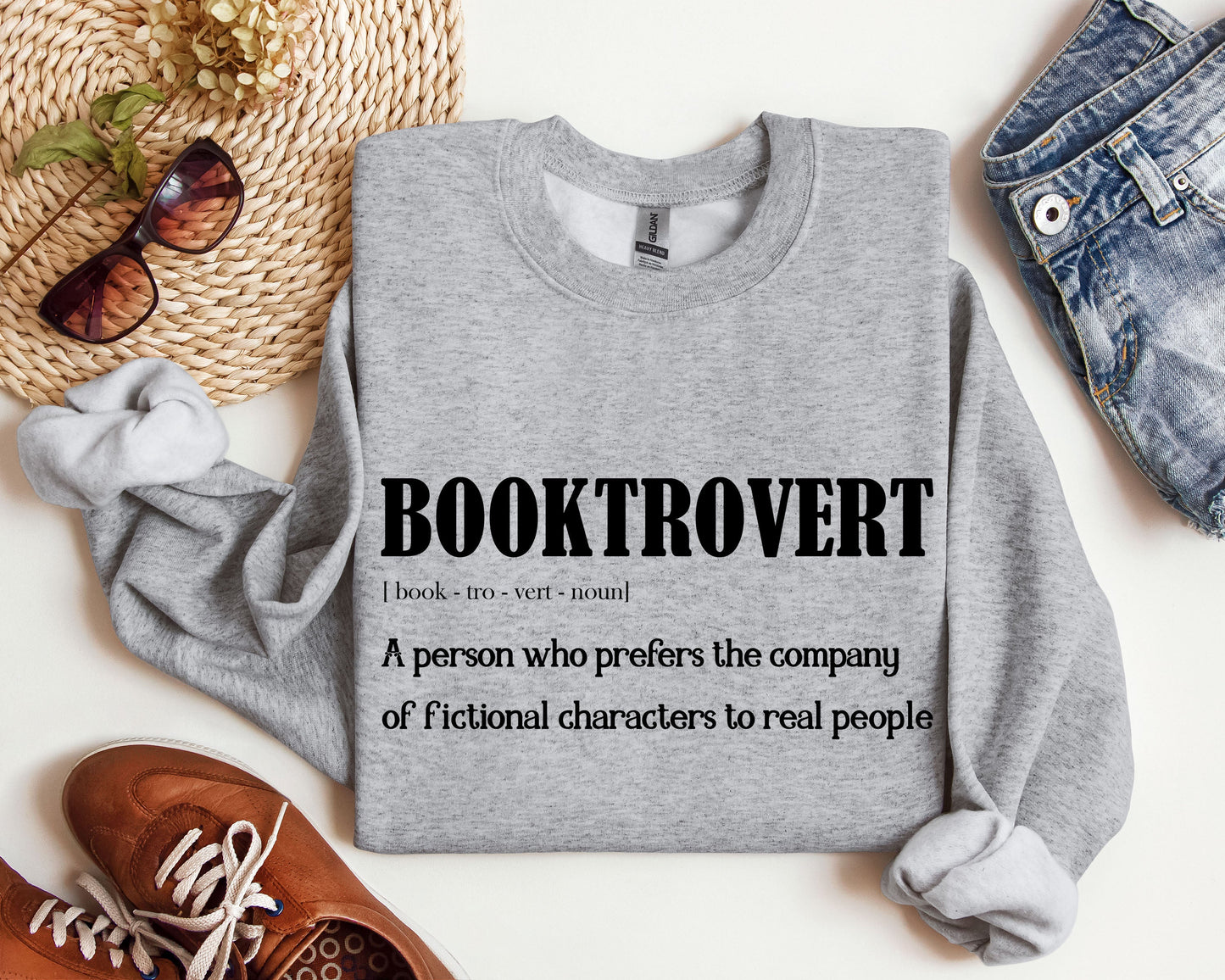 Booktrovert Funny Sweatshirt, Sarcastic College Sweatshirt