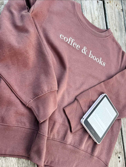 Coffee & Books Ladies Boxy Crewneck Sweatshirt