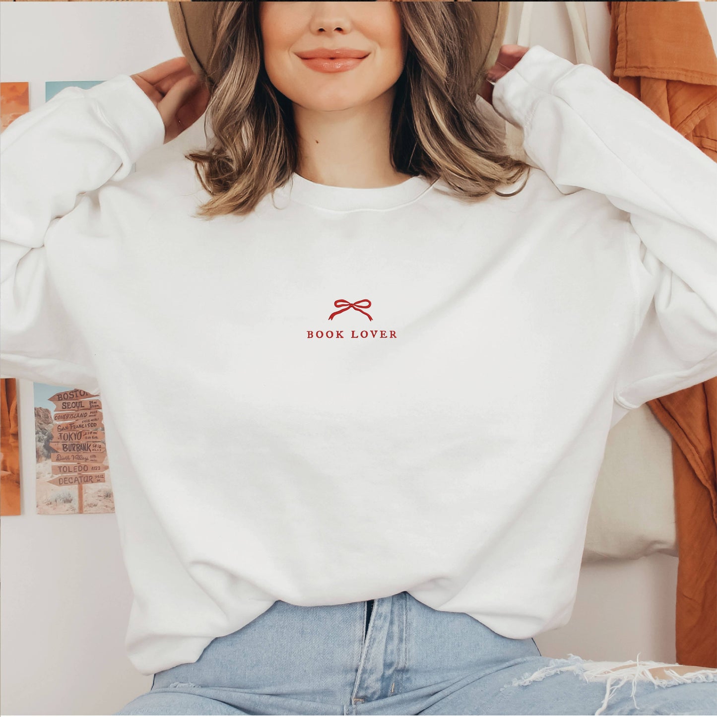 Book Lover Embroidered Sweatshirt